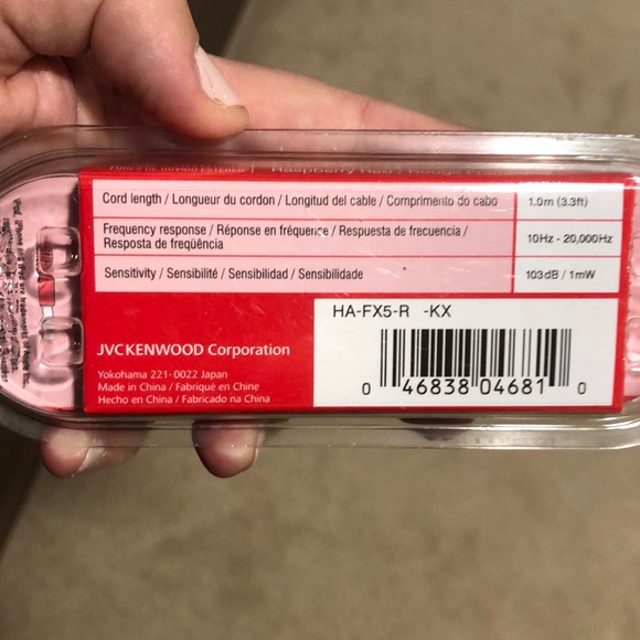 Jvc Gumy raspberry red Rouge headphones-2 sets - Picture 2 of 3